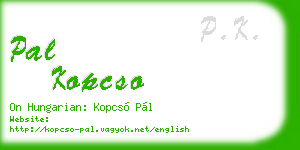 pal kopcso business card