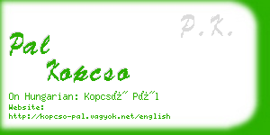 pal kopcso business card